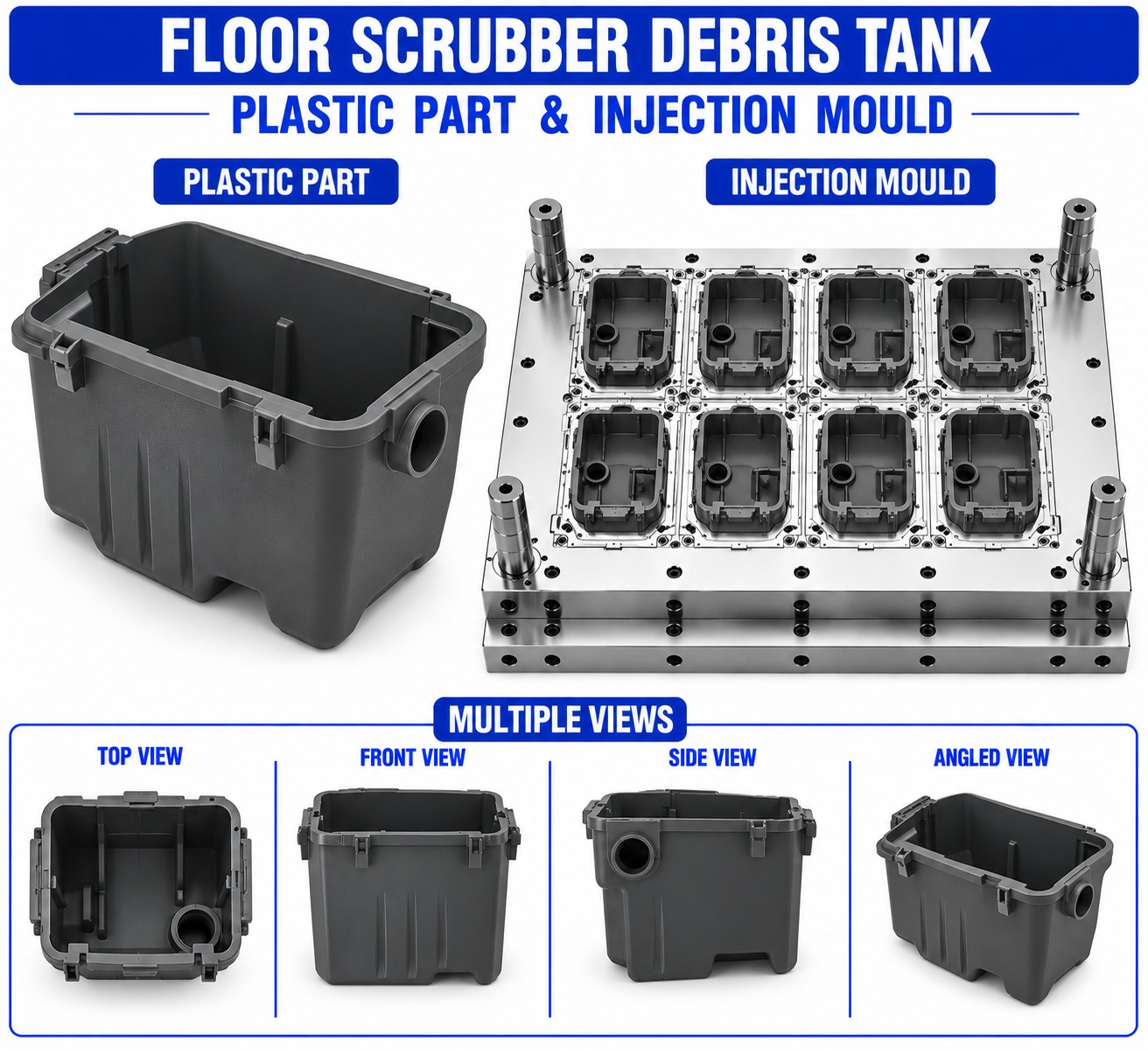 Floor Scrubber Plastic Debris Tank Mould and Moulding Service